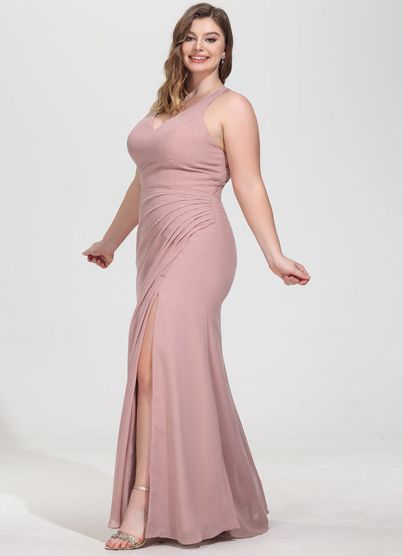 Robe Trapèze Mousseline Fendue - gallery 9