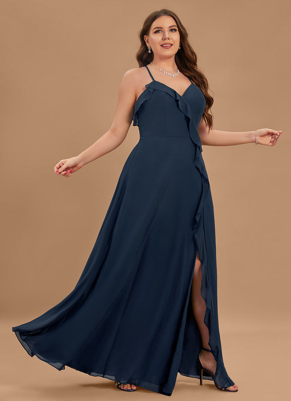 Robe Trapèze Longue Beige Élégante - gallery 6