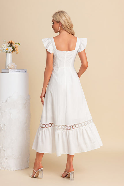Robe Trapèze Flottante Blanche - gallery 1
