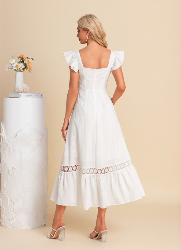 Robe Trapèze Flottante Blanche - gallery 1
