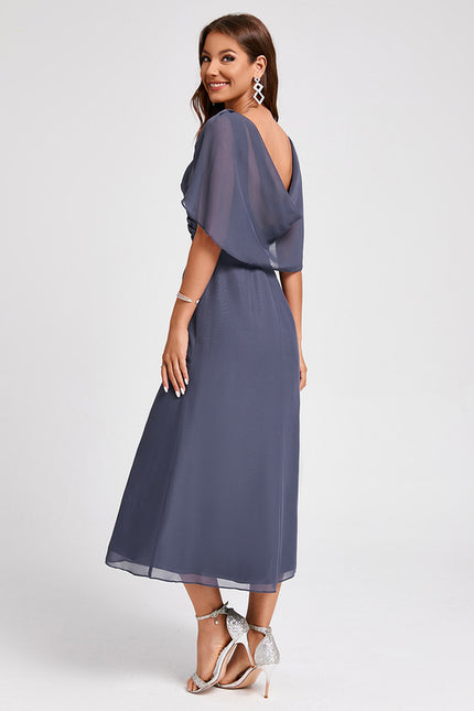 Robe Trapèze Florale Marine - gallery 1