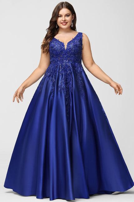 Robe Trapèze Satin Bleu Mystique - gallery 4