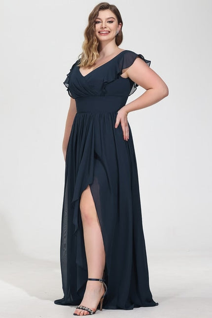 Robe Trapèze Mousseline Fendue - gallery 7