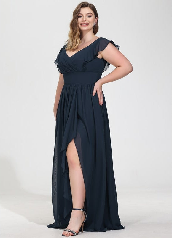 Robe Trapèze Mousseline Fendue - gallery 7