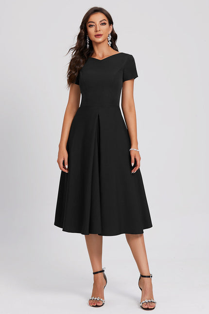 Robe Trapèze Noir Sophistiqué