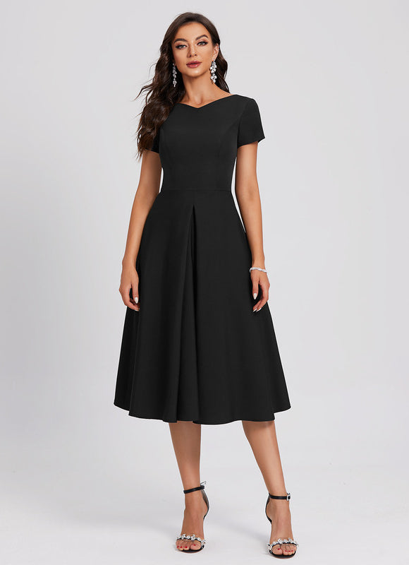 Robe Trapèze Noir Sophistiqué