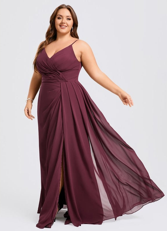 Robe Trapèze Mousseline Fendue - gallery 5