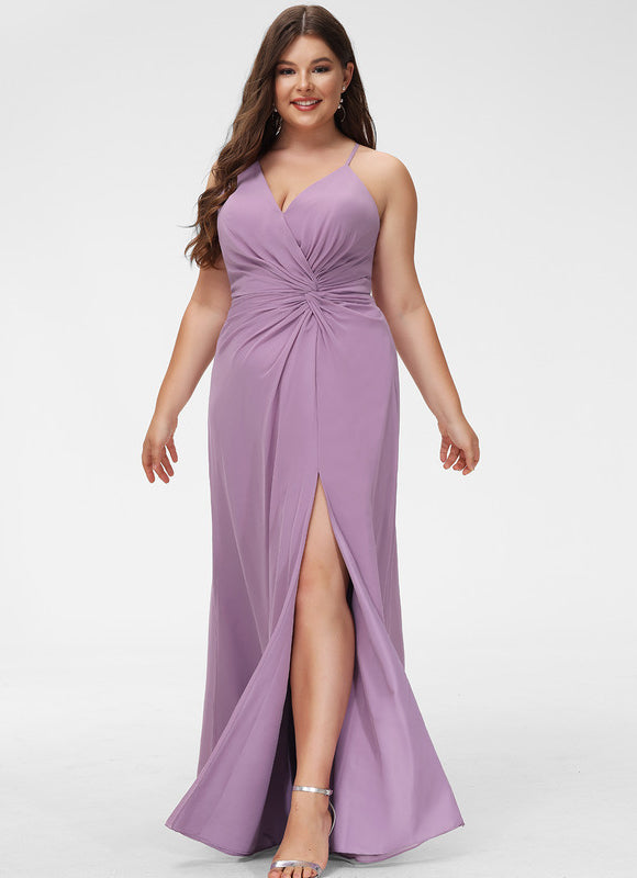 Robe Trapèze Mousseline Fendue - gallery 9