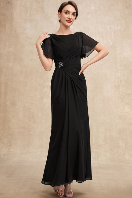 Robe Trapèze Noire Plissée Mousseline - gallery 3