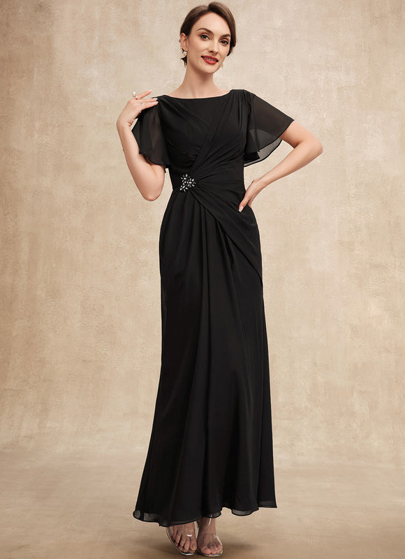 Robe Trapèze Noire Plissée Mousseline - gallery 3