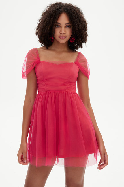 Robe Trapèze Fuchsia Envoûtante - gallery 2