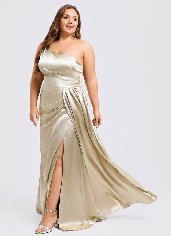 Robe Trapèze Bleu Satiné Élégant - gallery 6