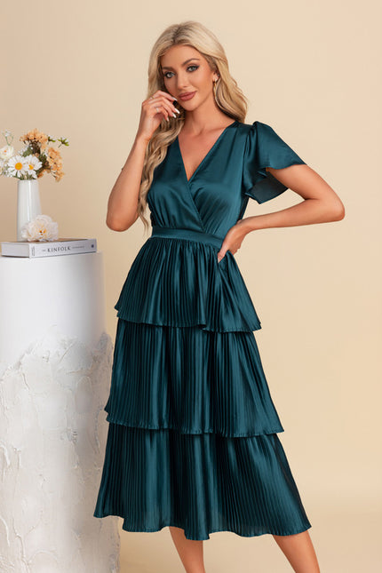 Robe Trapèze Satinée Ondulée - gallery 4