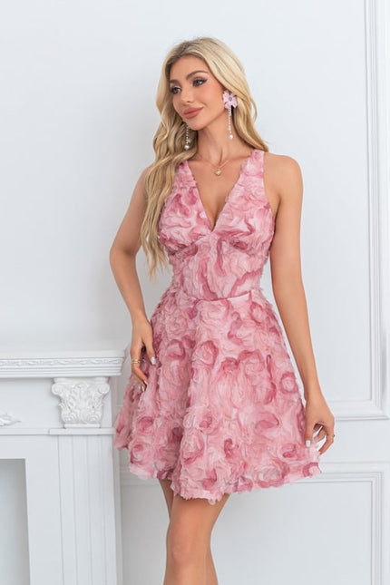 Robe Trapèze Rosée Flottante - gallery 5