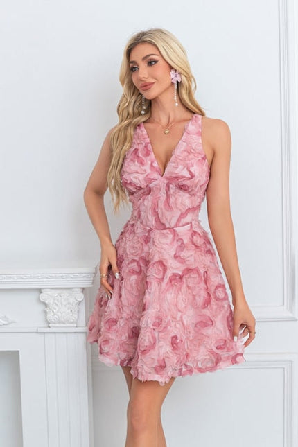 Robe Trapèze Rosée Flottante - gallery 5