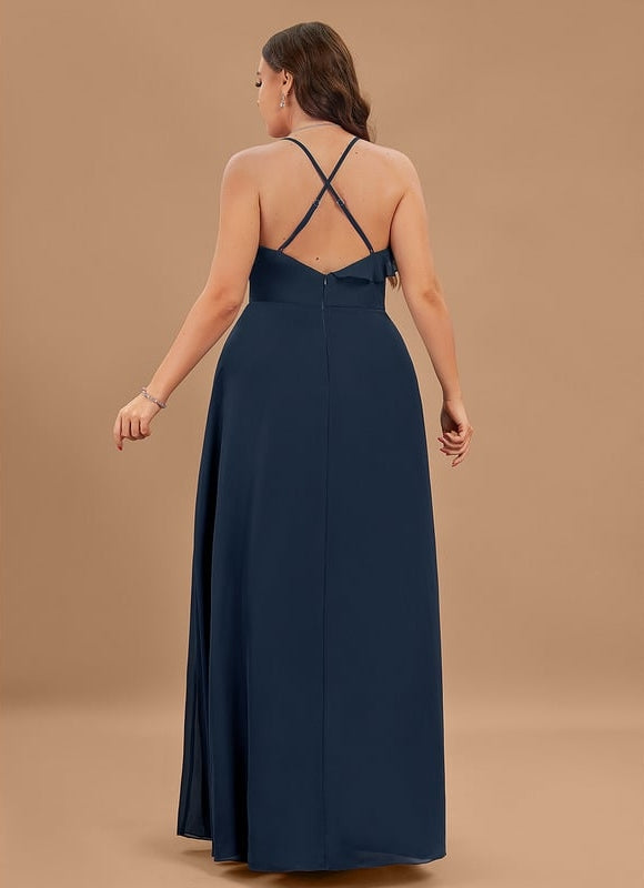 Robe Trapèze Longue Beige Élégante - gallery 7