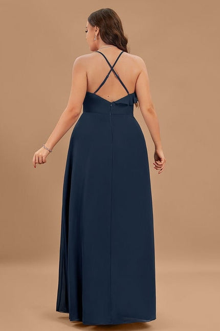 Robe Trapèze Longue Beige Élégante - gallery 7