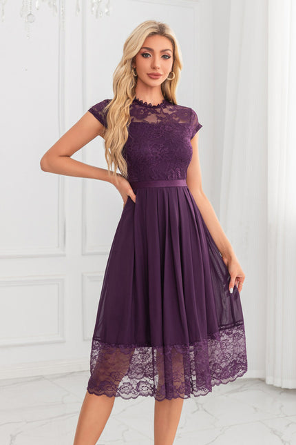 Robe Trapèze Violet Éthéré - gallery 3