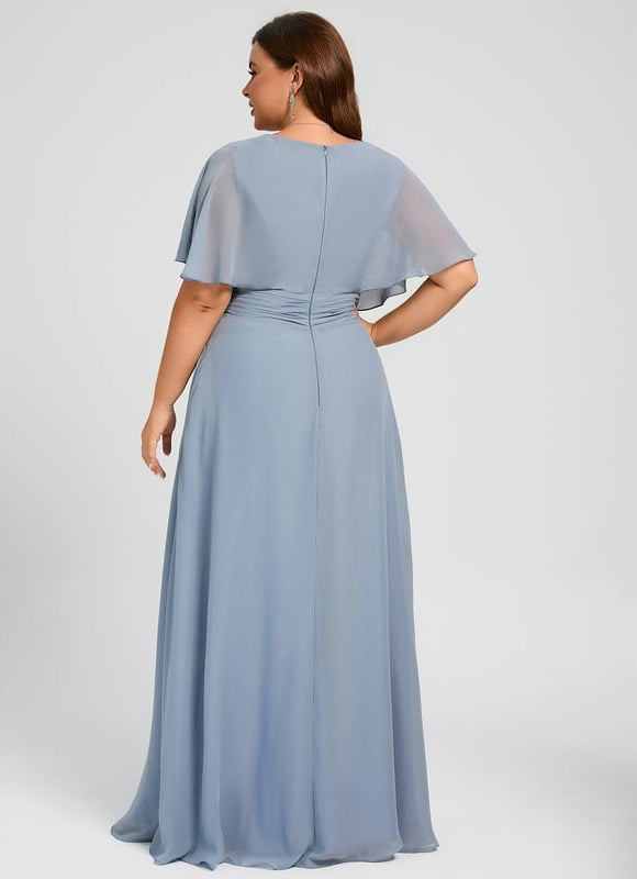 Robe Trapèze Mousseline Fendue - gallery 9