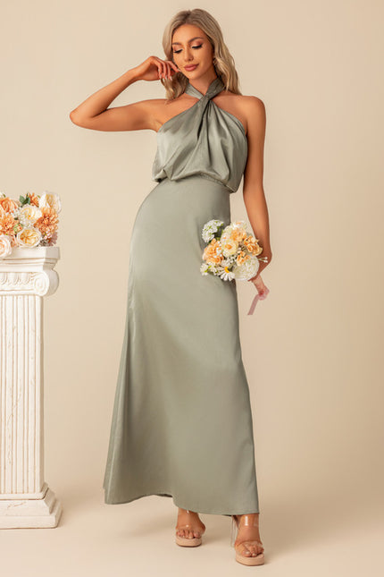 Robe Trapèze Satin Luxe Halter