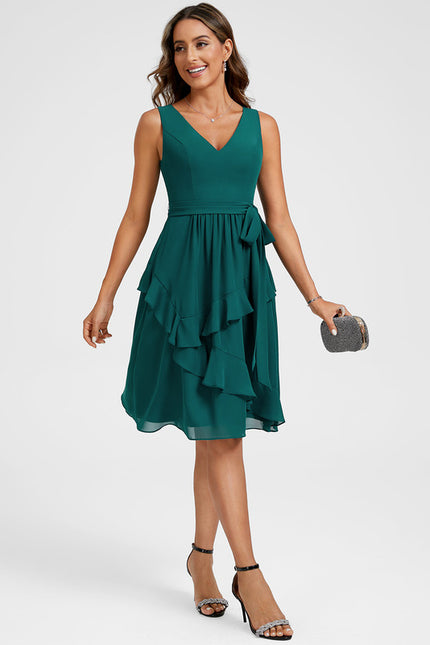 Robe Trapèze Émeraude Volante - gallery 4