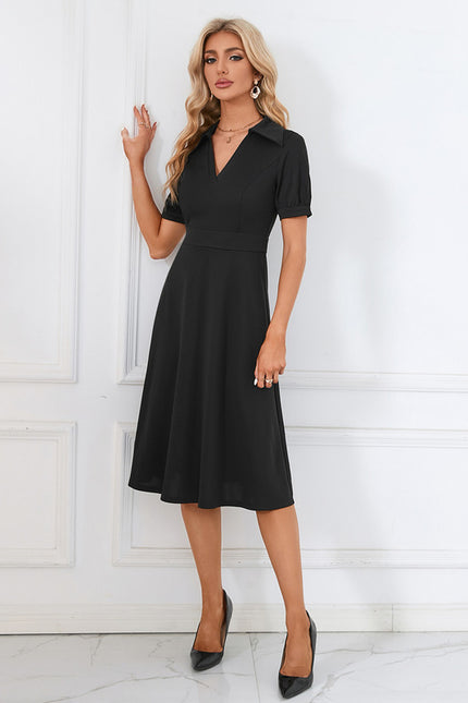 Robe Trapèze Élégante Midi - gallery 1
