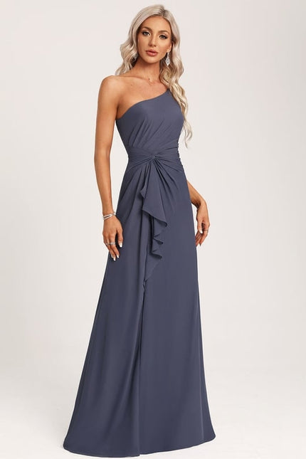 Robe Trapèze Asymétrique Beige - gallery 3