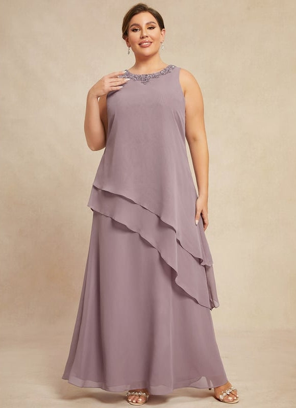 Robe Trapèze Bleue Marine Longue Avec Perles - gallery 8