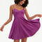 Robe Trapèze Mini Noir Satiné