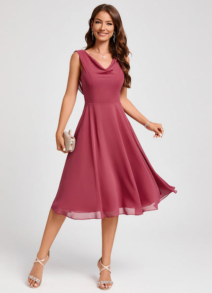 Robe Trapèze Satin Rosé