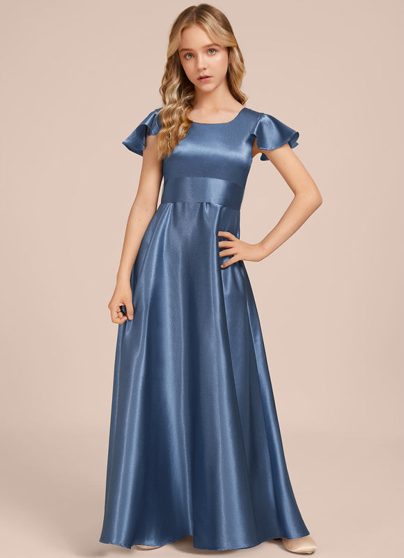 Robe Trapèze Satinée Céleste - gallery 3