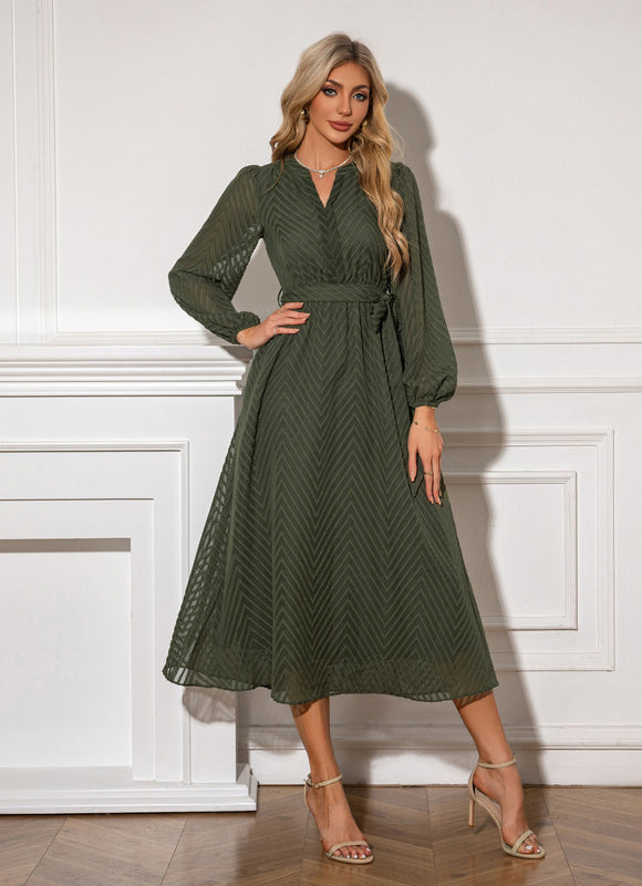 Robe Trapèze Chic Olivâtre