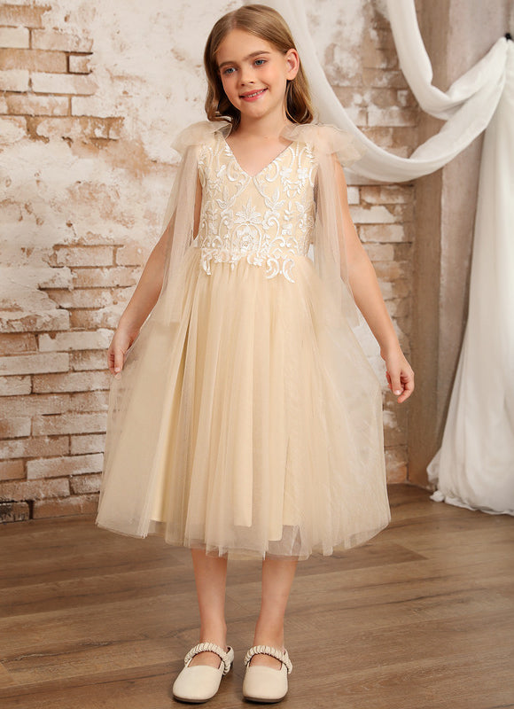 Robe Trapèze Tulle Écru - gallery 8