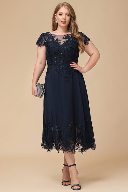 Robe Trapèze Bleu Élégance Chic - gallery 9