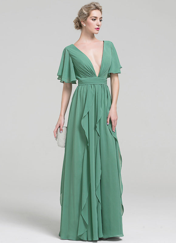 Robe Trapèze Sérénade Émeraude - gallery 3