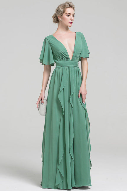 Robe Trapèze Sérénade Émeraude - gallery 3