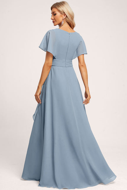 Robe Trapèze Mousseline Fendue - gallery 1