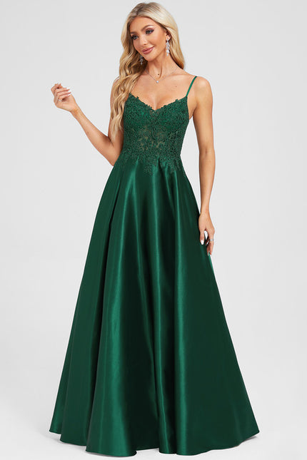 Robe Trapèze Éclat Émeraude Flottant - gallery 4