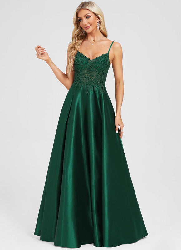 Robe Trapèze Éclat Émeraude Flottant - gallery 4