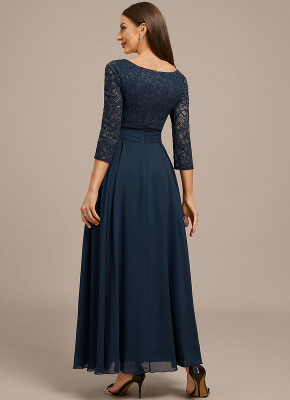 Robe Trapèze Élégance Marine Dentelle - gallery 5