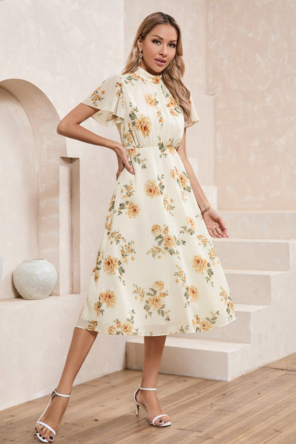 Robe Trapèze Fleur De Crème - gallery 2
