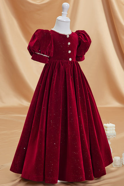 Robe Trapèze Velours Rubis - gallery 7