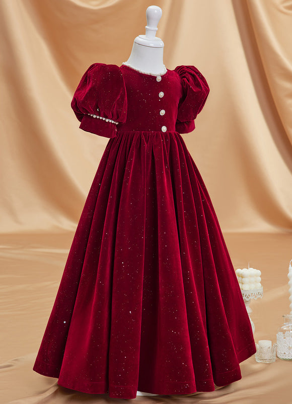Robe Trapèze Velours Rubis - gallery 7
