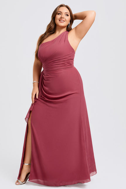 Robe Trapèze Asymétrique Beige - gallery 9