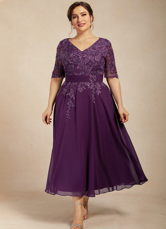 Robe Trapèze Violet Éclat Satiné - gallery 7