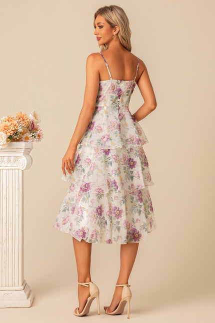 Robe Trapèze Florale Éthérée - gallery 4