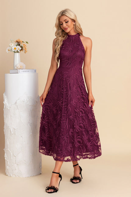 Robe Trapèze Violette Dentelle