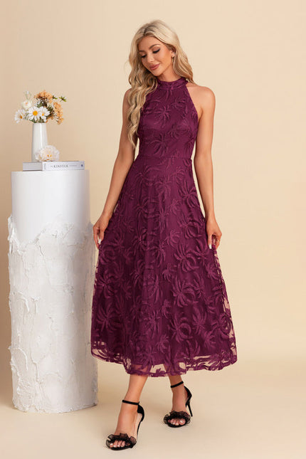 Robe Trapèze Violette Dentelle