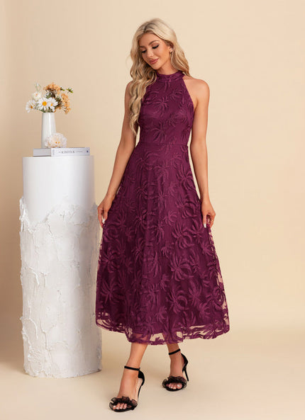 Robe Trapèze Violette Dentelle