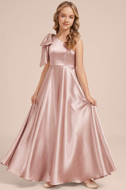 Robe Trapèze Satinée Rose Poudré